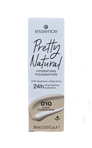 Essence: Pretty Natural Hydrating Foundation mit Hyaluron+Aloe Vera - 010 - 30ml