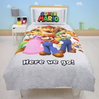 Super Mario Einzel Bettwäsche & Kissenbezug Bett...