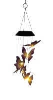 Solar-Windspiel Schmetterling, 6 LED, 60 cm, warmweiß