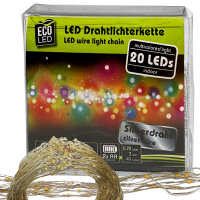 LED 20er Lichter Kette 220cm Silber - Draht Deko warm...