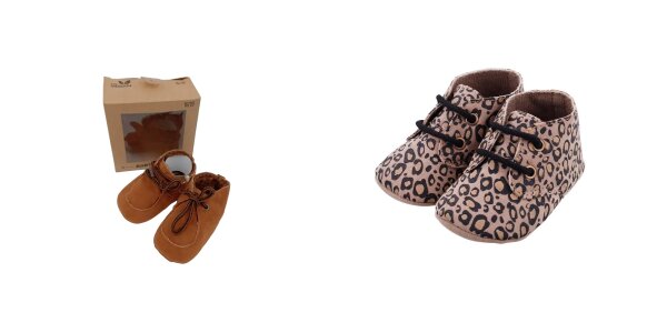 Vegane Babyschuhe - Animal-Print/ Braun - Lauflernschuhe - Größenauswahl