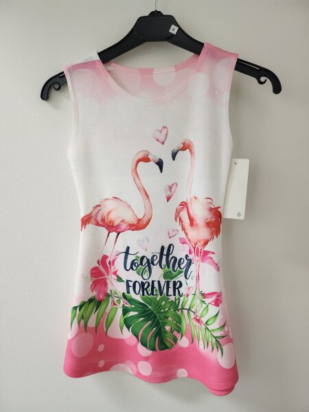 Kinderkleider mit versch. Motiven Flamingo-134/140