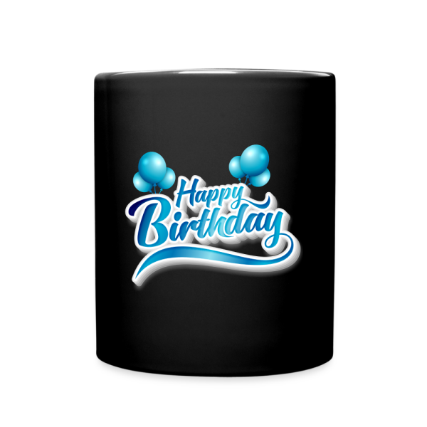 Tasse - Happy Birthday SW/Blau Tasse einfarbig